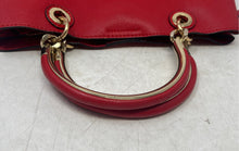 Load image into Gallery viewer, Aldo Womens Red Gold-Tone Faux Leather Double Handle Tote Handbag No Strap