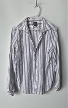 Load image into Gallery viewer, Armani Exchange Mens White Striped Long Sleeve Collared Button-Up Shirt Size M