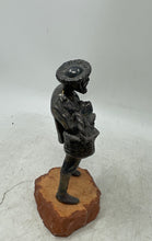 Load image into Gallery viewer, Man With Baskets Silver Plated Decor Freestanding Collectible Statue Figurine