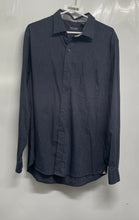 Load image into Gallery viewer, Van Heusen Mens Blue Collared Slim Fit Long Sleeve Dress Shirt Size Large