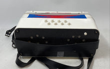 Load image into Gallery viewer, Musicube Percussion White Blue 17-Key 8-Bass Kids Educational Accordion Untested
