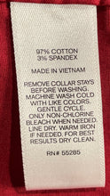 Load image into Gallery viewer, Express 1MX Mens Red Stretch Long Sleeve Spread Collar Dress Shirt Size L