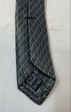 Load image into Gallery viewer, Ike Behar Mens Gray Argyle Keeper Loop Bar Track Formal Pointed Tie