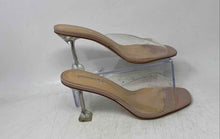 Load image into Gallery viewer, Vivian Womens Clear Beige Open Toe Slip-On Stiletto Mule Heels Size 9