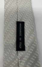 Load image into Gallery viewer, Giorgio Armani Mens Gray Diagonal Textured Striped Keeper Loop Pointed Tie