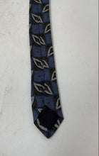 Load image into Gallery viewer, Louis Roth Mens Blue And Gray Geometric Print Silk Adjustable Formal Pointed Tie