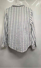 Load image into Gallery viewer, Lucky Brand Womens White Blue Striped Long Sleeve Blouse Top Size Small