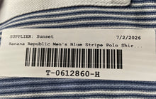 Load image into Gallery viewer, Banana Republic Mens Blue Striped Print Short Sleeve Golf Polo Shirt Size L