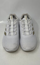 Load image into Gallery viewer, Adidas Womens Cloudfoam Comfy IH3612 White & Gold Tone Sneaker Shoes Size 8.5