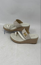 Load image into Gallery viewer, Michael Kors Womens Jilly Mid Ivory Monogram Wedge Espadrille Sandals Size 5.5 M