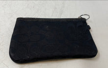 Load image into Gallery viewer, Coach Womens Black Signature Print Zipper Top Wristlet Wallet