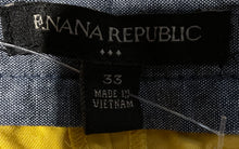 Load image into Gallery viewer, Banana Republic Mens Yellow Cotton Flat Front Slash Pockets Chino Shorts Size 33