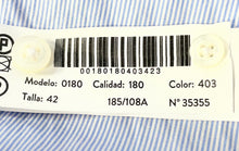 Load image into Gallery viewer, Massimo Dutti Mens Blue Striped Cotton Long Sleeve Dress Shirt Size 16 1/2 EU 42