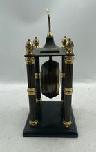 Load image into Gallery viewer, Vintage Bombay Collectible Roman Numerals Black Gold-Tone Mantel Clock