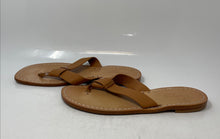 Load image into Gallery viewer, Caruso Womens Brown Leather Open Toe Slip-On Flat Thong Sandals Size EUR 41