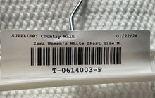 Load image into Gallery viewer, Zara Womens White Tweed Flat Front Side Zip Belted Mini Skort Size Medium