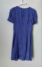 Load image into Gallery viewer, DKNY Womens Blue White Polka Dot Short Sleeve Fit & Flare Dress Size 2P