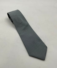 Load image into Gallery viewer, Hugo Boss Mens Gray Striped Print Keeper Loop Adjustable Formal Pointed Tie