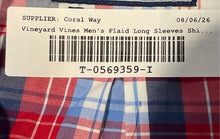 Load image into Gallery viewer, Vineyard Vines Mens Blue Red Plaid Long Sleeve Collared Button-Up Shirt Size XL