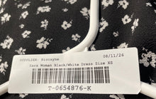 Load image into Gallery viewer, Zara Womens Black White Floral Puff Sleeve Crew Neck Ruffle Mini Dress Size XS