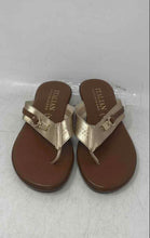 Load image into Gallery viewer, Italian Shoemakers Womens Gold Brown T-Strap Slip-On Flip-Flop Sandals Size 6