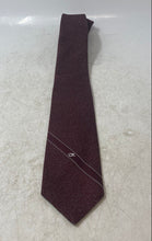 Load image into Gallery viewer, Oscar De La Renta Mens Burgundy Speckled Print Embroidered Logo Pointed Tie