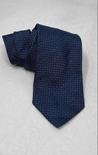 Load image into Gallery viewer, Alby Mens Blue Geometric Print Silk Keeper Loop Adjustable Formal Pointed Tie