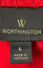 Load image into Gallery viewer, Worthington Womens Red Mock Neck Long Sleeve Pullover Blouse Top Size Large