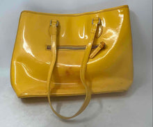 Load image into Gallery viewer, Dooney & Bourke Womens Yellow Inner Pockets Shoulder Tote Bag Stained