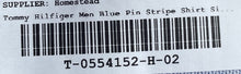 Load image into Gallery viewer, Tommy Hilfiger Mens Blue Pinstripe Slim Fit Collared Dress Shirt Size 15.5 32/33