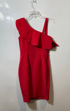 Load image into Gallery viewer, Guess Womens Red One Shoulder Sleeve Asymmetrical Side Zip Mini Dress Size 4