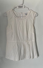 Load image into Gallery viewer, Calvin Klein Womens White Sleeveless Round Neck Peplum Blouse Top Size Small