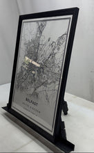 Load image into Gallery viewer, Black White Wall Decorative Framed Belfast City Map Poster Of United Kingdom