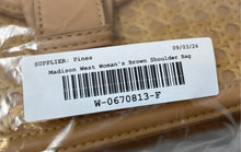 Load image into Gallery viewer, Madison West Womens Brown Inner Pocket Shoulder Strap Medium Crossbody Bag