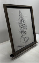 Load image into Gallery viewer, Fine Line Snapdragon Flower Decorative Framed Pencil Sketch Drawing