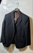 Load image into Gallery viewer, Caravelli Italy Mens Blue Striped Notch Lapel Three-Button Blazer Jacket Sz 38W