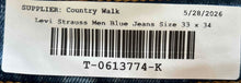 Load image into Gallery viewer, Levi Strauss & Co. Mens Blue Denim Medium Wash Pockets Straight Jeans Size 33x34