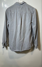 Load image into Gallery viewer, Zara Mens Gray Long Sleeve Pockets Collared Button-Up Shirt Size Medium
