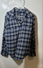 Load image into Gallery viewer, Lucky Brand Mens Blue White Plaid Flannel Saturday Stretch Button-Up Shirt Sz L