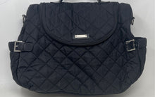 Load image into Gallery viewer, Storksak Womens Poppy Black Quilted Inner Pockets Top Handle Diaper Tote Bag