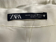 Load image into Gallery viewer, Zara Womens Off-White Short Sleeve Collared Cut-Out Mini Dress Size Medium