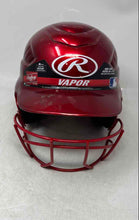 Load image into Gallery viewer, Rawlings Vapor Red Baseball Softball Face Guard Batting Helmet One Size 6.5-7.5