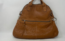Load image into Gallery viewer, Puntotres Womens Orange Leather Inner Pockets Adjustable Strap Shoulder Bag