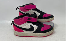 Load image into Gallery viewer, Nike Kids Court Borough Mid 2 IB4399-100 White Black Pink Sneaker Shoes Size 10C