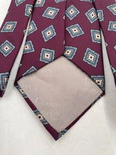 Load image into Gallery viewer, Christian Dior Mens Burgundy Printed Silk Adjustable Pointed Tie One Size