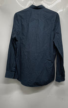 Load image into Gallery viewer, Perry Ellis Mens Blue Printed Cotton Button-Up Shirt Size Medium