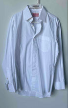 Load image into Gallery viewer, William Cheng & Son Mens White Long Sleeve Collared Dress Shirt Size 38