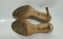 Load image into Gallery viewer, Authentic Tory Burch Womens Beige Patent Leather Strappy Heels Size 8M Stained