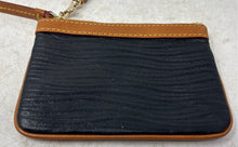 Load image into Gallery viewer, Dooney & Bourke Womens Black Brown Leather Zipper Wristlet Wallet