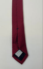 Load image into Gallery viewer, Pierre Cardin Mens Red Textured Silk Keeper Loop Adjustable Pointed Tie
